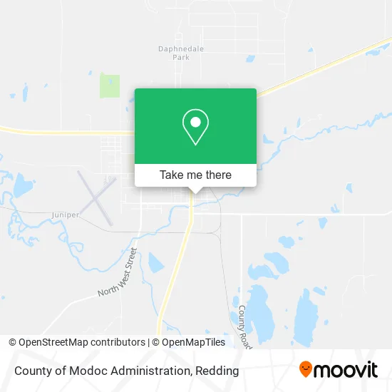 County of Modoc Administration map