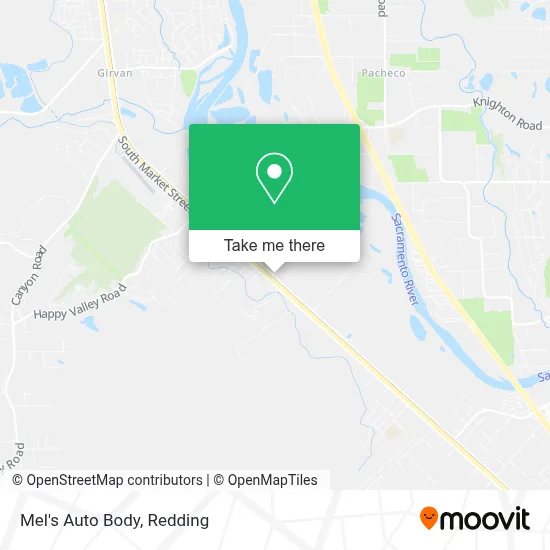 Mel's Auto Body map