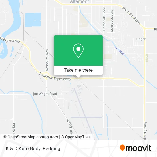 K & D Auto Body map