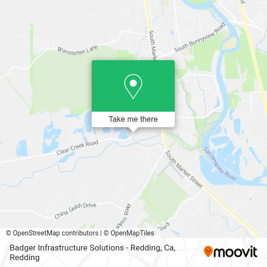 Badger Infrastructure Solutions - Redding, Ca map