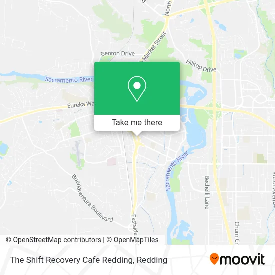 The Shift Recovery Cafe Redding map