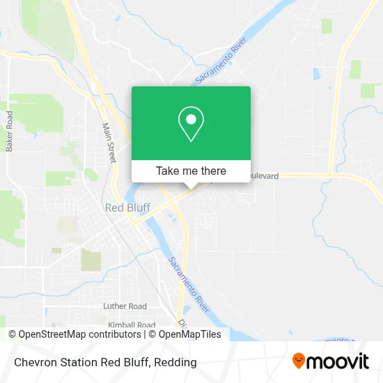 Chevron Station Red Bluff map