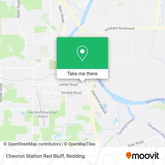 Chevron Station Red Bluff map