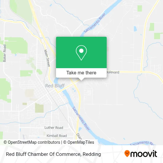 Red Bluff Chamber Of Commerce map