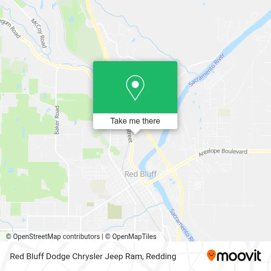 Red Bluff Dodge Chrysler Jeep Ram map