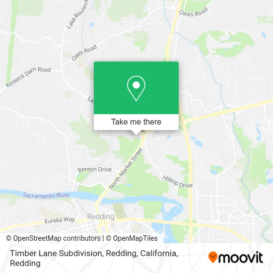 Timber Lane Subdivision, Redding, California map