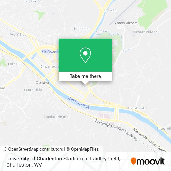 University of Charleston Stadium at Laidley Field map