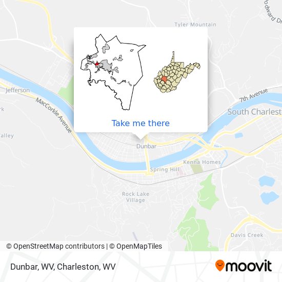 Dunbar, WV map