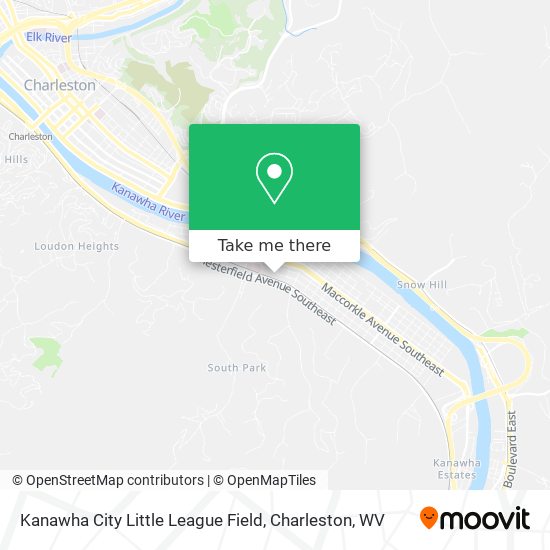 Kanawha City Little League Field map