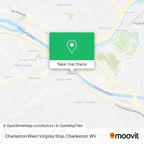 Charleston West Virginia Stop map