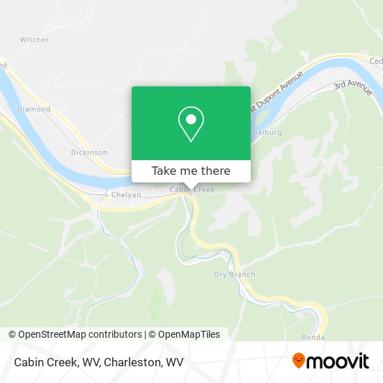 Mapa de Cabin Creek, WV