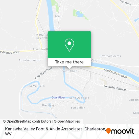 Kanawha Valley Foot & Ankle Associates map