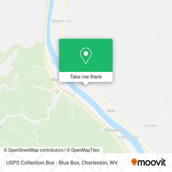USPS Collection Box - Blue Box map