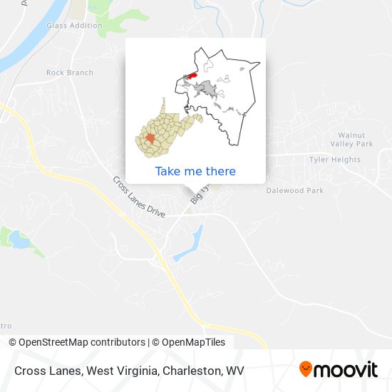 Mapa de Cross Lanes, West Virginia