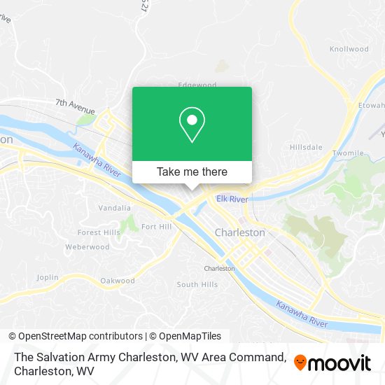 The Salvation Army Charleston, WV Area Command map