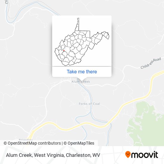 Alum Creek, West Virginia map