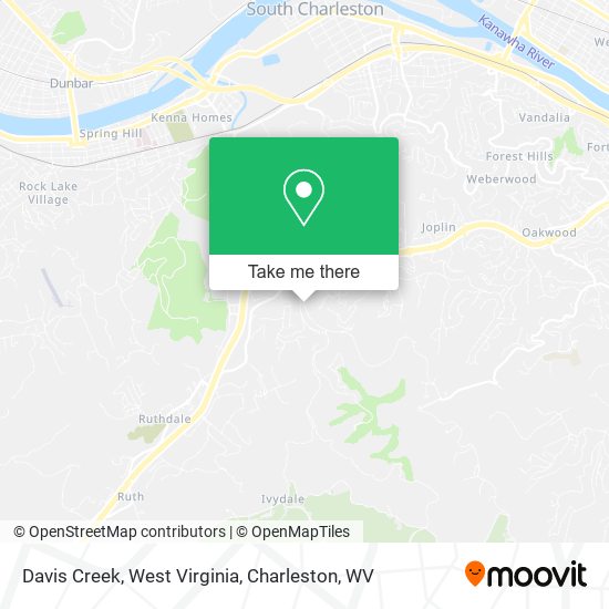 Mapa de Davis Creek, West Virginia