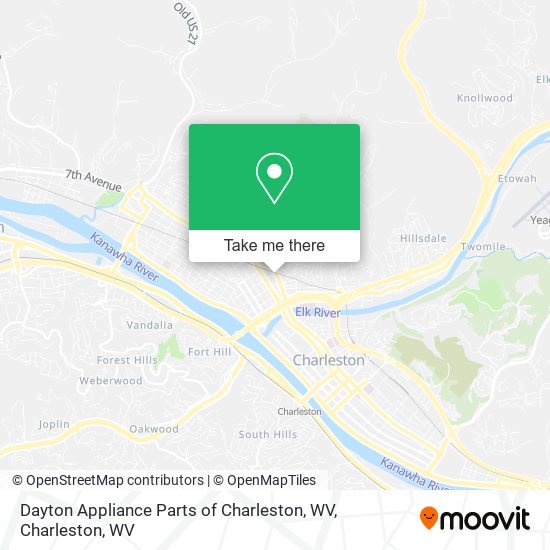 Dayton Appliance Parts of Charleston, WV map
