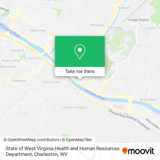 State of West Virginia Health and Human Resources Department map