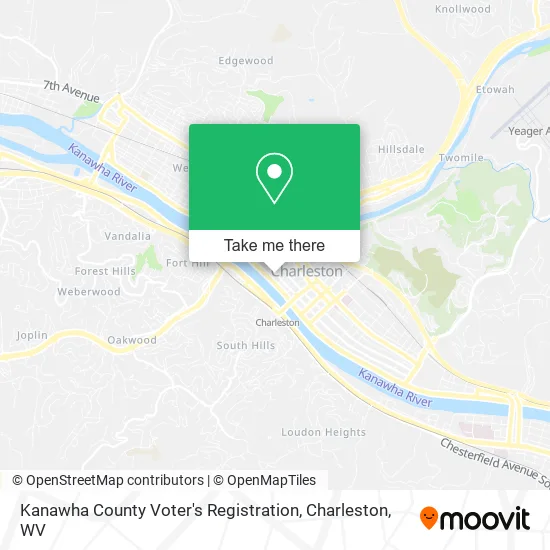 Kanawha County Voter's Registration map