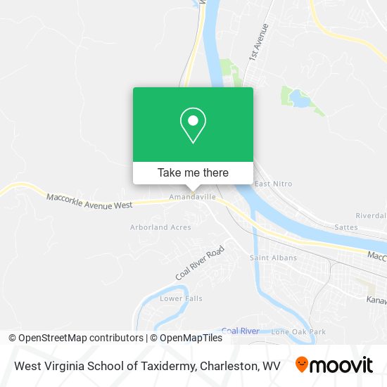 West Virginia School of Taxidermy map