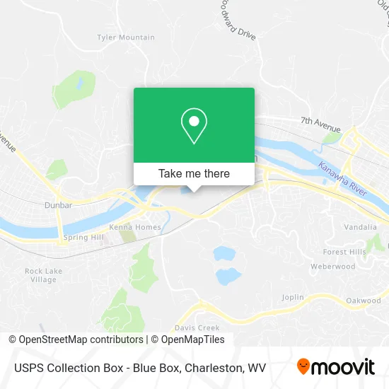 Mapa de USPS Collection Box - Blue Box