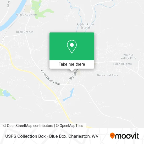 USPS Collection Box - Blue Box map
