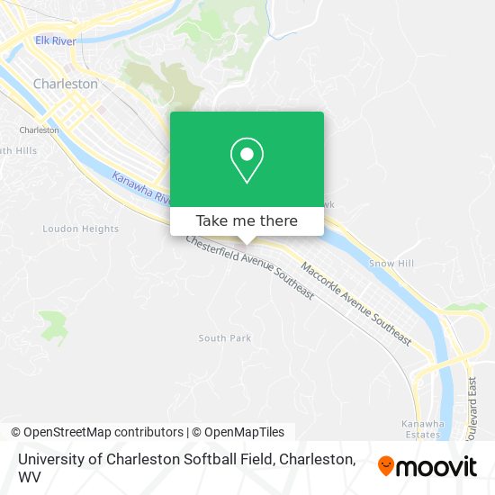 University of Charleston Softball Field map
