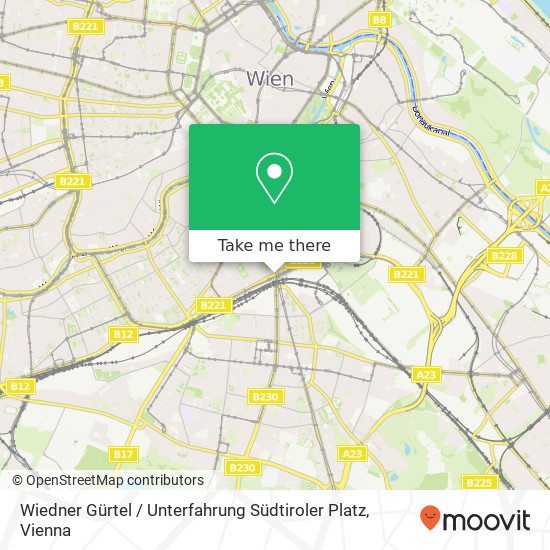 Wiedner Gürtel / Unterfahrung Südtiroler Platz map
