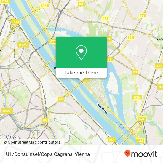 U1/Donauinsel/Copa Cagrana map
