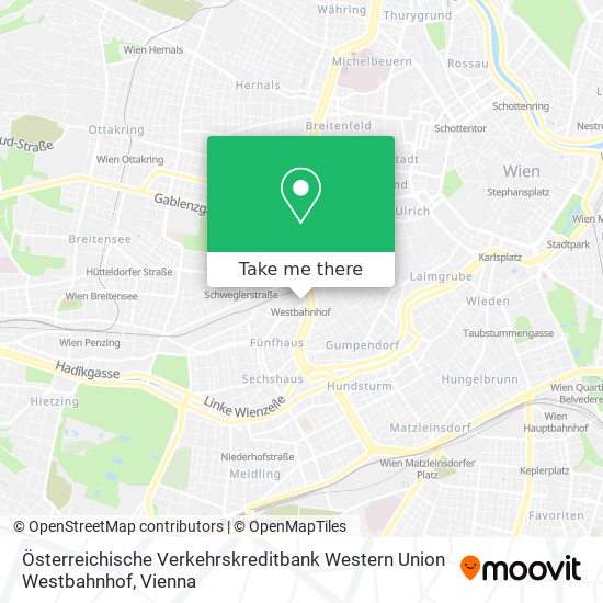Österreichische Verkehrskreditbank Western Union Westbahnhof map