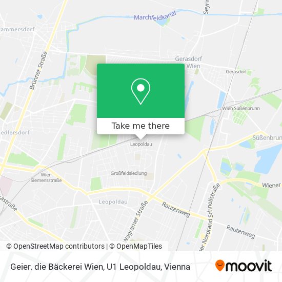 Geier. die Bäckerei Wien, U1 Leopoldau map
