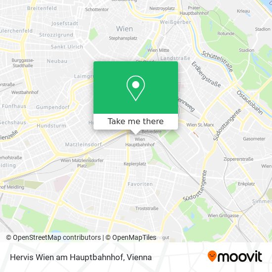 Hervis Wien am Hauptbahnhof map