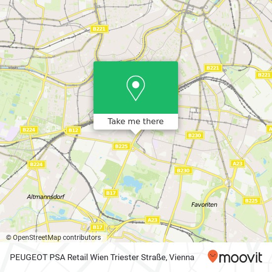 PEUGEOT PSA Retail Wien Triester Straße map