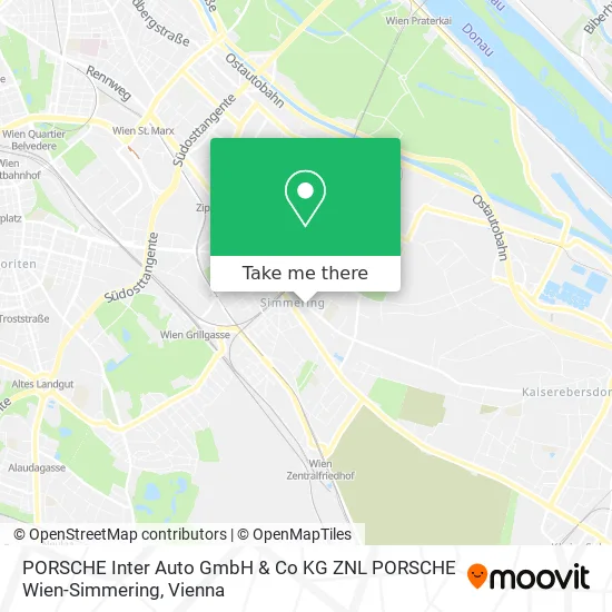 PORSCHE Inter Auto GmbH & Co KG ZNL PORSCHE Wien-Simmering map