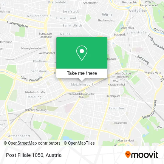 Post Filiale 1050 map