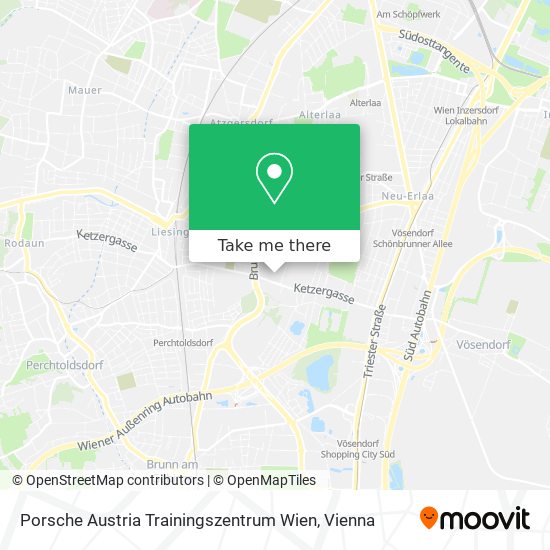 Porsche Austria Trainingszentrum Wien map