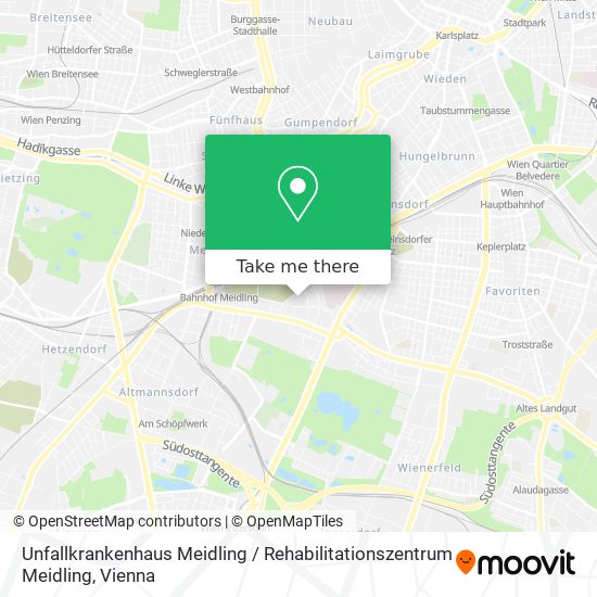 Unfallkrankenhaus Meidling / Rehabilitationszentrum Meidling map