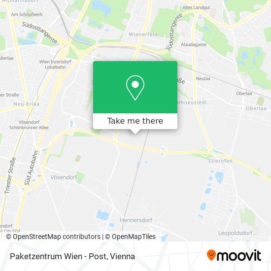 Paketzentrum Wien - Post map