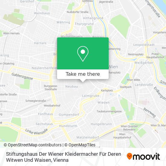 Stiftungshaus Der Wiener Kleidermacher Für Deren Witwen Und Waisen map