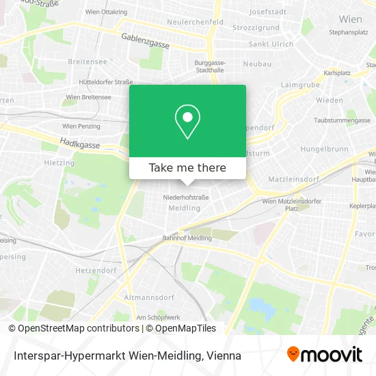 Interspar-Hypermarkt Wien-Meidling map