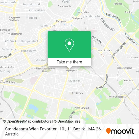 Standesamt Wien Favoriten, 10., 11.Bezirk - MA 26 map