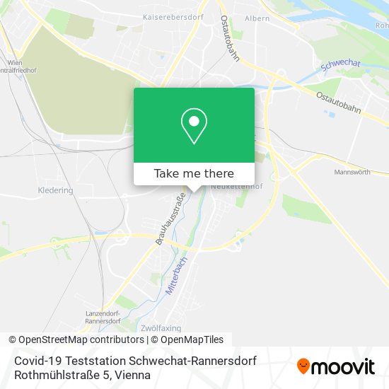 Covid-19 Teststation Schwechat-Rannersdorf Rothmühlstraße 5 map