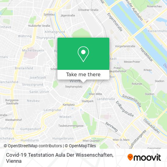 Covid-19 Teststation Aula Der Wissenschaften map