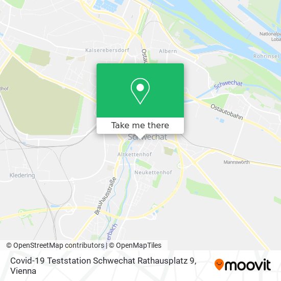 Covid-19 Teststation Schwechat Rathausplatz 9 map