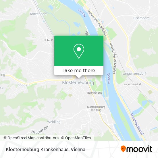 Klosterneuburg Krankenhaus map