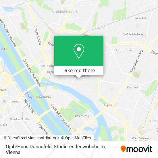 Öjab-Haus Donaufeld, Studierendenwohnheim map