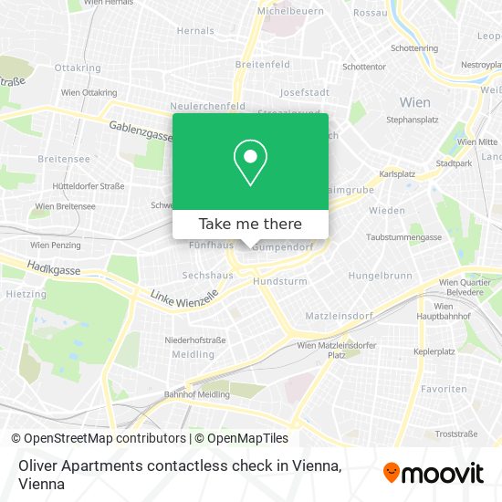 Oliver Apartments contactless check in Vienna map