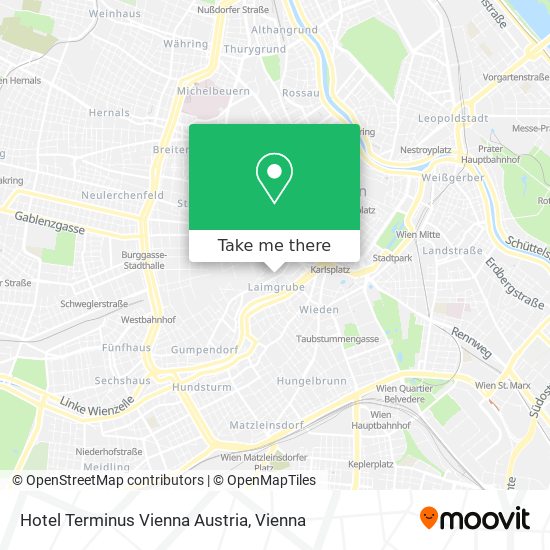 Hotel Terminus Vienna Austria map