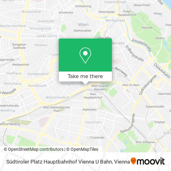 Südtiroler Platz Hauptbahnhof Vienna U Bahn map